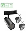 27W 3-fasen RA90 spanningsrail spot - Zwart, twee stralingshoeken