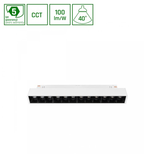 12W Systeemverlichting 20.4cm SHIFT Smart-Grid S Rail - 35°, CCT, Wit, Dimbaar, Zigbee
