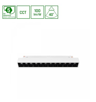 12W Systeemverlichting 20.4cm SHIFT Smart-Grid S Rail - 35°, CCT, Wit, Dimbaar, Zigbee