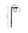 1W Solara Brilo solar LED lamp, 3-in-1 - 3.7V, 100lm, CCT, tafellamp, wandlamp en grondspies, IP44, zwart