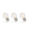 LED lampen E27 1W - 230V, filament, warm wit, helder, Spectrum, 3-pak
