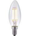 E14 4W dimbare LED kaarslamp - C35, filament, 350lm, 2200K, helder glas