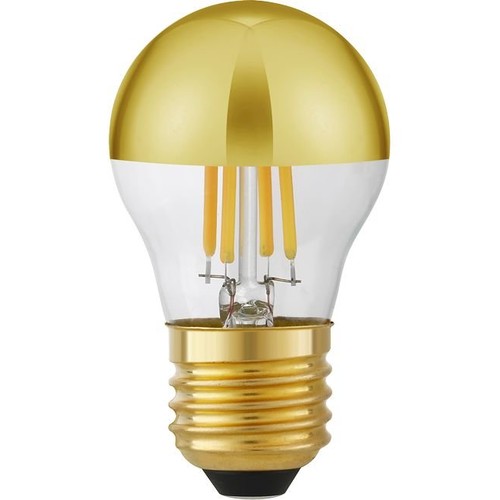 E27 4W dimbare LED kaarslamp - Topverspiegeld goud, G45, 2500K