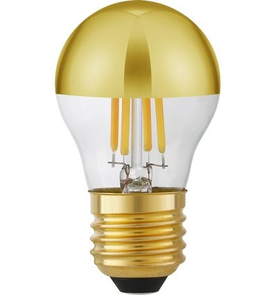 E27 4W dimbare LED kaarslamp - Topverspiegeld goud, G45, 2500K