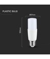 E27 7,5W LED lamp - T37, 6500K, koud wit, kunststof