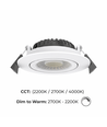 7W Inbouwspot RA96, DimToWarm+CCT, Dimbaar - Gat: Ø6,8 cm, Afm: Ø8,3 cm, Witte rand