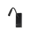 3W LED bedlamp met USB-A en USB-C oplaadpoort - CREE chip, zwart, incl. lichtbron