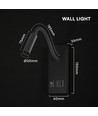 3W LED bedlamp met USB-A en USB-C oplaadpoort - CREE chip, zwart, incl. lichtbron