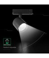 V-Tac 30W 3-fase railspot - CREE chip, zwart, 6400K, 6 jaar garantie
