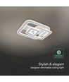 V-Tac 80W LED plafondlamp - CCT 3-in-1, dimbaar, wit, incl. afstandsbediening