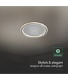 V-Tac 50W LED plafondlamp dimbaar - CCT 3-in-1, grijs, incl. afstandsbediening