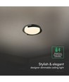 48W LED plafondlamp met afstandsbediening - 3-in-1 CCT, dimbaar, Ø50cm, zwart/grijs design