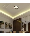48W LED plafondlamp met afstandsbediening - Ø50cm, dimbaar, 3-in-1 CCT, zwart en houtlook