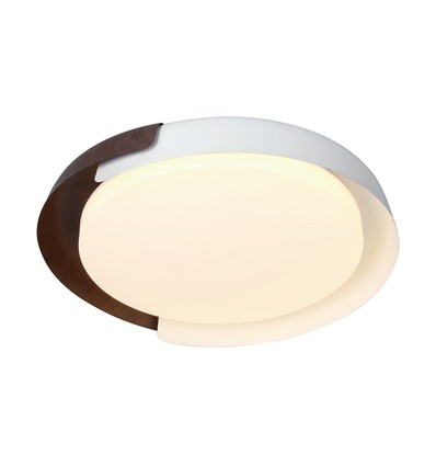 48W LED plafondlamp met afstandsbediening - Ø50cm, 3-in-1 CCT, dimbaar, wit met houtlook