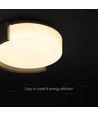 48W LED decoratieve plafondlamp - Ø45cm, 3-in-1 CCT, dimbaar, zwart, incl. afstandsbediening
