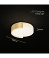 V-Tac 63W LED plafondlamp, Ø55cm - 3-in-1 CCT, dimbaar, goud, incl. afstandsbediening