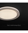 V-Tac 30W/60W/30W LED plafondlamp met afstandsbediening - 3-in-1 CCT, dimbaar, bruine rand, incl. lichtbron