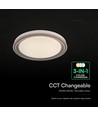V-Tac 30W/60W/30W LED plafondlamp met afstandsbediening - 3-in-1 CCT, dimbaar, bruine rand, incl. lichtbron