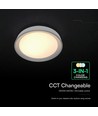 V-Tac 30W/60W/30W Designer plafondlamp - CCT, dimbaar, zwarte rand, incl. afstandsbediening