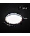 V-Tac 30W/60W/30W Designer plafondlamp met afstandsbediening - 3-in-1 CCT, dimbaar, donkerbruine rand, Ø43cm