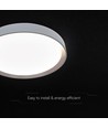 V-Tac 30W/60W/30W Designer plafondlamp met afstandsbediening - 3-in-1 CCT, dimbaar, donkerbruine rand, Ø43cm