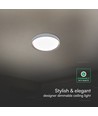 V-Tac 30W/60W/30W Designer plafondlamp met afstandsbediening - 3-in-1 CCT, dimbaar, donkerbruine rand, Ø43cm