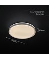 V-Tac 60W LED plafondlamp met afstandsbediening - 3-in-1 CCT, dimbaar, grijze rand, designer domelight