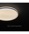 V-Tac 60W LED plafondlamp met afstandsbediening - 3-in-1 CCT, dimbaar, grijze rand, designer domelight