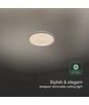 V-Tac 60W LED plafondlamp met afstandsbediening - 3-in-1 CCT, dimbaar, grijze rand, designer domelight