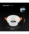 GU10 inbouwspot, anti-verblinding - Rond, wit, Deep Anti Glare, zonder lichtbron