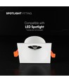 V-Tac GU10 inbouwspot - Vierkant, wit, Deep Anti Glare, zonder lichtbron