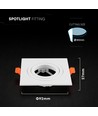 V-Tac GU10 inbouwspot - Vierkant, wit, aluminium, zonder lichtbron
