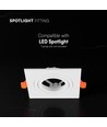 V-Tac GU10 inbouwspot - Vierkant, wit, aluminium, zonder lichtbron