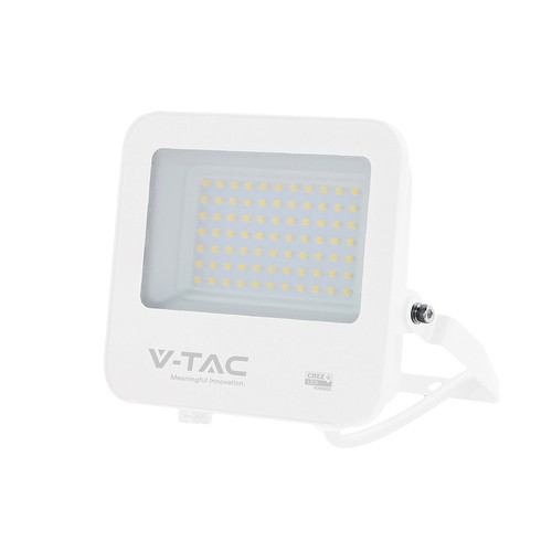 50W LED breedstraler - 135lm/W, IP65, CREE chip, witte behuizing, 6 jaar garantie