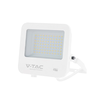 V-Tac 50W LED breedstraler - 135lm/W, IP65, witte behuizing, 6500K, Cree chip, 6 jaar garantie