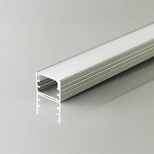 2m aluminium profiel - Zilver, incl. matte cover, voor opbouw