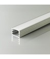 2m aluminium profiel - Zilver, incl. matte cover, voor opbouw