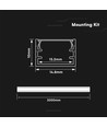 2m aluminium profiel - Zilver, incl. matte cover, voor opbouw