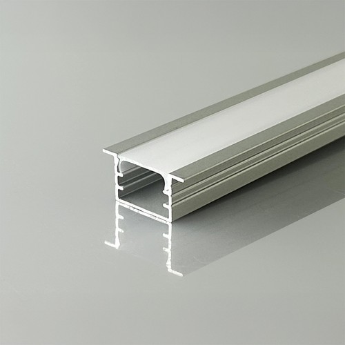 2m aluminium profiel voor inbouw - Zilver, incl. matte cover