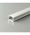 2m aluminium profiel voor LED strips, opbouw - Zilver, incl. diffuser, 13,2 x 7 mm