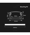 2m aluminium profiel voor LED strips, opbouw - Zilver, incl. diffuser, 13,2 x 7 mm