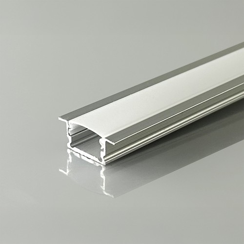 2m alu profiel montageset - Inbouw - Zilver, 13,2x7mm, incl. cover