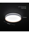V-Tac 40W LED plafondlamp met afstandsbediening - 3-in-1 CCT, dimbaar, houtafwerking, Designer Domelight