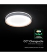 V-Tac 40W LED plafondlamp met afstandsbediening - 3-in-1 CCT, dimbaar, houtafwerking, Designer Domelight