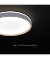 V-Tac 40W LED plafondlamp met afstandsbediening - 3-in-1 CCT, dimbaar, houtafwerking, Designer Domelight