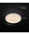 V-Tac LED plafondlamp 30W/60W/30W met afstandsbediening - 3-in-1 CCT, dimbaar, grijze ring, incl. lichtbron