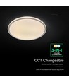 V-Tac LED plafondlamp 30W/60W/30W met afstandsbediening - 3-in-1 CCT, dimbaar, grijze ring, incl. lichtbron