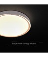 V-Tac LED Plafondlamp met Afstandsbediening - 30W/60W, 3-in-1 CCT, Dimbaar, Houtlook Design