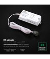 V-Tac infrarood bewegingssensor - Wit, 2-in-1, max 200W LED, IP20 binnen