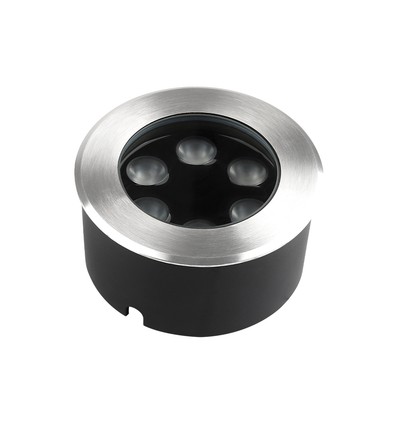 6W LED grondspot - IP67, zilveren behuizing, 3000K, incl. lichtbron